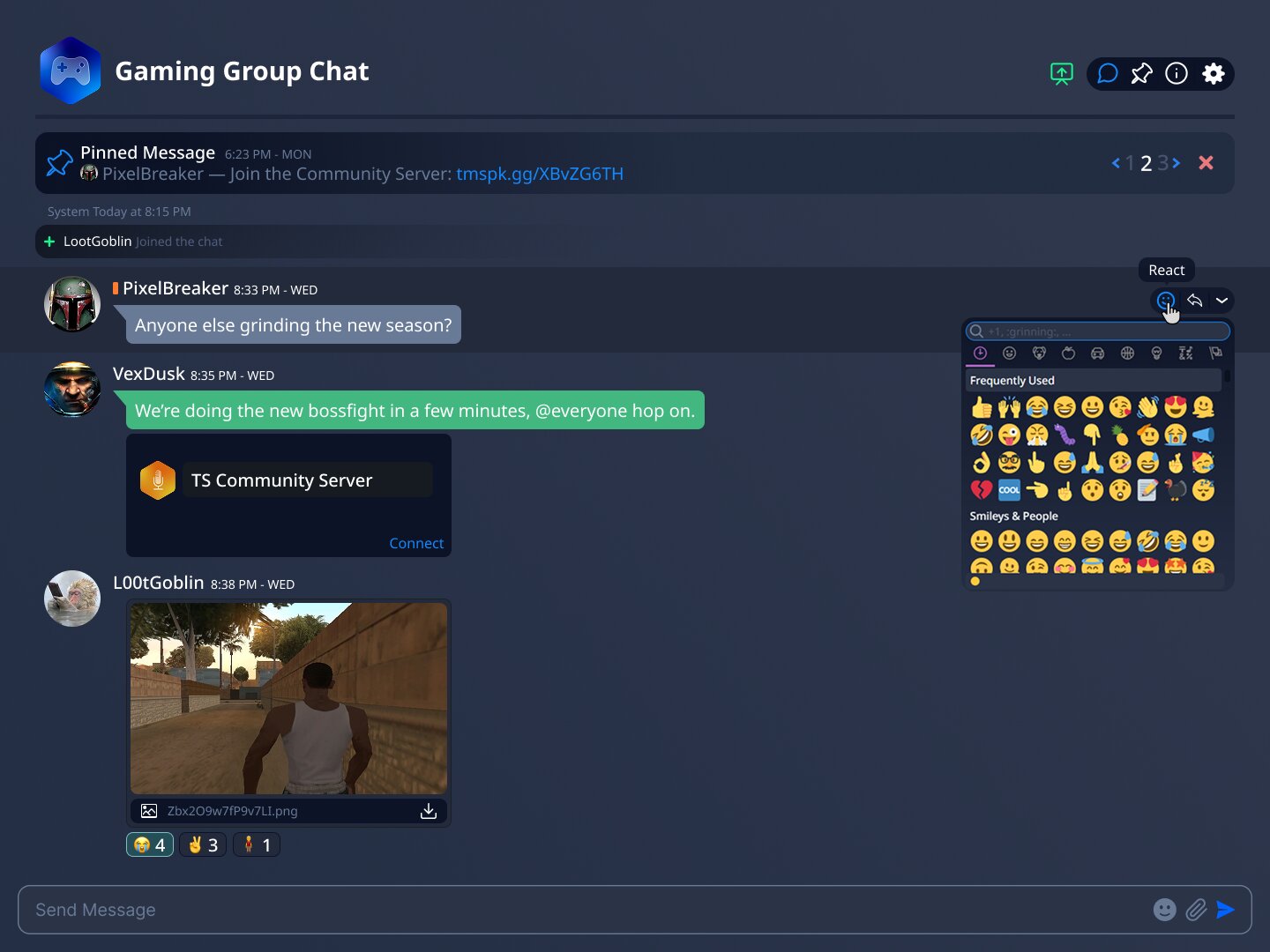 Chat e mensagens no TeamSpeak 6